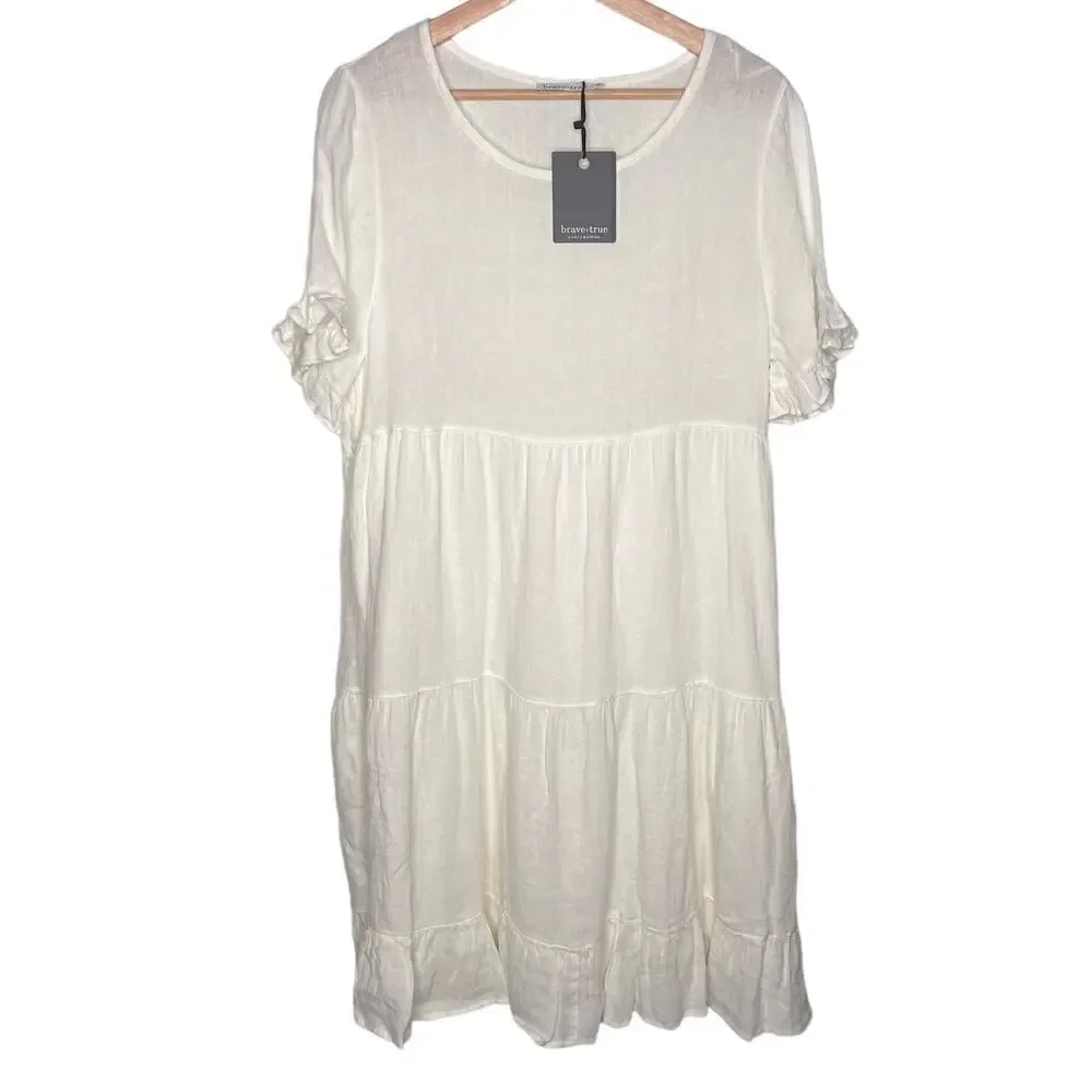 New Women’s Brave + True 100% Linen Clementine Dress Size S